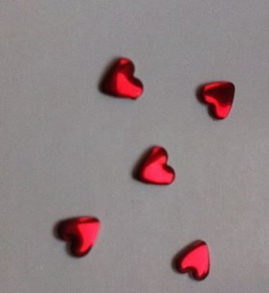 Изображение Стразы "сердечко" красные, металл размер 2мм 
