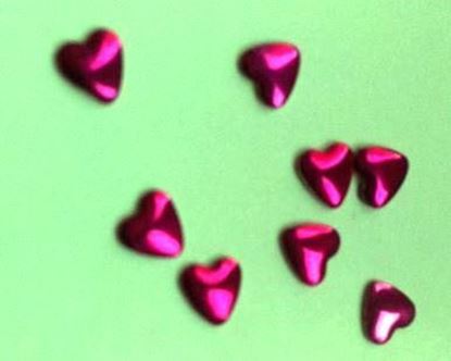 Изображение Стразы "сердечко" розовые, металл размер 2мм 